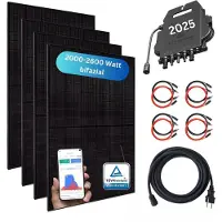 MyVoltaics Balkonkraftwerk MyBasic XXL 2000+ Watt, bifazial, Wechselrichter (APsystems 2025), Steckerfertig - einstecken. fertig. - 15m