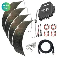 MyVoltaics Balkonkraftwerk MyUltraleicht 1240 Watt, mit 4 Modulen je nur 5kg, APsystems Wechselrichter WLAN 800 Watt, Steckerfertig - einstecken. fertig. - 15m