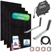 MyVoltaics Balkonkraftwerk MyCarport 1760+ Watt, bifazial, Hoymiles Wechselrichter WLAN 800 Watt, Steckerfertig - einstecken. fertig. - 15m