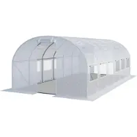 TOOLPORT Foliengewächshaus Gewächshaus 3x6m stabil & langlebig mit Fenster - reißfeste PE Plane 180g/m² weiß transparent