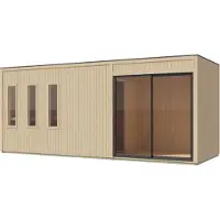 Karibu Saunahaus Ambra in natur oder schwarz inkl. Saunaofen 9kW integr. Strg.