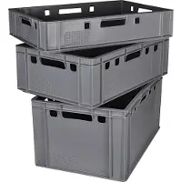 BURI Fleischkisten Kisten Eurobox lebensmittelecht - HDPE Metzgerkiste Box Aufbewahrungsbox Kunststoff Wanne Plastik Stapelbar Lagerkisten