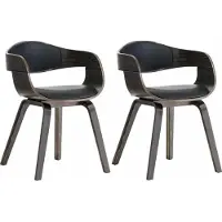 CLP 2er Set Stühle Kingston Kunstleder Mit Holzgestell schwarz/grau