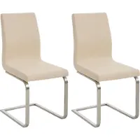 CLP 2er Set Esszimmerstühle Belfort mit Stoffbezug creme