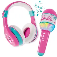 Lisciani 104468 - Barbie Bluetooth Kopfhörer mit Mikrofon Karaoke Kinder Headset Musik rosa