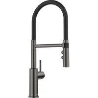 BLANCO CATRIS-S Flexo Küchenarmatur Wasserhahn Hochdruck satin dark steel Schlauchbrause - inkl.