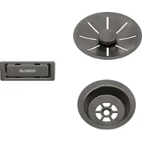 BLANCO , Ablauf-/Überlaufset für Einzelbecken, satin dark steel, 206900
