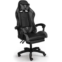 Trisens Chefsessel Stuhl Home Office Chair Racing Bürostuhl Sportsitz Büro Stuhl,Farbe:Schwarz/Grau