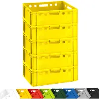 BURI 5x Fleischkiste E2 Fleischerkiste Eurobox 60x40x20cm lebensmittelecht, robust, stapelbar | Lagerkisten, Stapelkisten, Metzgerkiste Germany