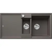 BLANCO ADIRA, Schrankwaschbecken, Rechteckig, Silgranit, Grau, 2 Becken, vulkangrau