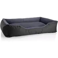 BedDog Hundebett TEDDY, Hundesofa,(XXXL) ca. 145x105x28cm,THE-ROCK (schwarz/grau)