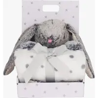 CarloBaby Fleecedecke und Kuscheltier Kaninchen, Grau