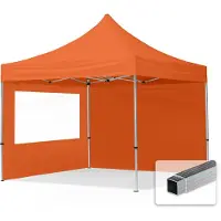 TOOLPORT 3x3m Aluminium Faltpavillon, inkl. 2 Seitenteile, orange