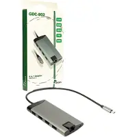Inter-Tech GDC-802, Kabelgebunden, USB 3.2 Gen 1 (3.1 Gen 1) Type-C, 100 W, 1000 Mbit/s, IEEE 802.1Q, IEEE 802.3ab, IEEE 802.3az, IEEE 802.3u, IEEE 802.3x, Grau