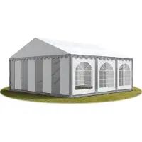 Sonstiges TOOLPORT Hochwertiges Zelt Partyzelt Festzelt 5x6 m PVC grau-weiß wasserdicht