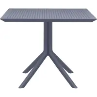 CLP Tisch Sky 80 x 80 cm wetterfest und UV-beständig | Farbe dunkelgrau