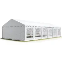 TOOLPORT Partyzelt Festzelt 5x12 m Garten-Pavillon PVC Plane 700 N in weiß Wasserdicht