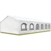 Sonstiges TOOLPORT Hochwertiges Partyzelt 5x12 m Pavillon Zelt PE Plane 450 N Gartenzelt Festzelt Wasserdicht weiß