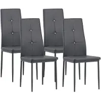 Albatros Esszimmerstühle DIAMOND 4er Set, Grau - Edler Diamant-Look, Polsterstuhl, Kunstleder-Bezug, Modernes Stilvolles Design am Esstisch - Küchenstuhl, Stuhl Esszimmer hoher Belastbarkeit