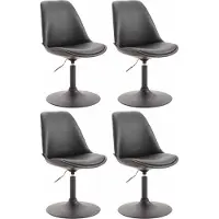 CLP 4er Set Esszimmerstühle Maverick Kunstleder drehbar und stufenlos verstellbar schwarz Gestell Farbe schwarz