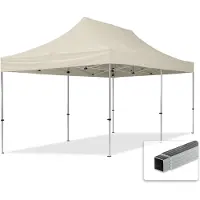 TOOLPORT 3x6m Aluminium Faltpavillon, ohne Seitenteile, creme
