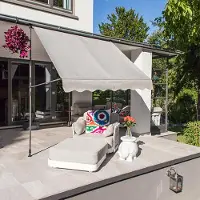 Mojawo Anbaupavillon 300x250cm Stahlgestell Dach PA beschichtet wasserabweisend