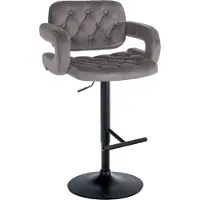 CLP Barhocker Dublin Samt grau Material Gestell Metall matt schwarz