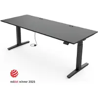 Yaasa Desk Expert Höhenverstellbarer Schreibtisch Elektrisch 200 x 80 cm, Dunkelgrau/Schwarz – Erstklassige Stabilität, Automatikfahrt&Kabeldurchlass