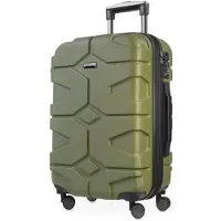 Hauptstadtkoffer - X-Kölln - Handgepäck-Koffer Trolley mit Dehnfalte 4 Rollen robuste Hartschale Reisekoffer erweiterbar, TSA-Schloss 50 L,Olivgrün