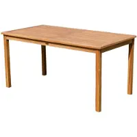 AK TEAK XL Holztisch 150x80cm Gartentisch Garten Tisch Holz sehr robust Modell: JAV-ALPEN