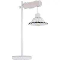 Etc-shop Tischleuchte, höhenverstellbar, Holz, weiß getüncht, H 55 cm