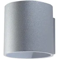 Etc-shop Wandleuchte, rund, Aluminium grau, 10 cm