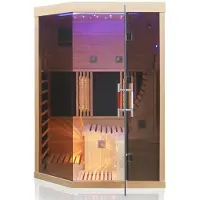 Dewello Infrarotsauna Infrarotkabine OTTAWA 140x120cm 1-2 Person inkl. 6 Vollspektrumstrahler, 4 Karbonstrahler, 2 Personen