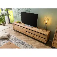 MASSIVMOEBEL24.DE MASSIVMOEBEL24 TV-Board Wildeiche 220x40x56 natur geölt VILLANDERS #154
