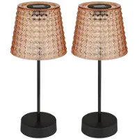 Globo 2er Set LED Solarleuchte, Tischlampe, Kristalloptik, H 29cm