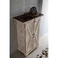MASSIVMOEBEL24.DE MASSIVMOEBEL24 Schrank Mango / Akazie 90x45x135 weiß gewachst CASTLE-ANTIK #267