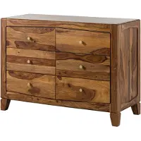 MASSIVMOEBEL24.DE MASSIVMOEBEL24 Sideboard Sheesham 110x45x80 braun lackiert ANCONA #120