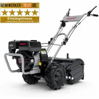 ONBEST Gartenfräse Benzin T4150 | 53 cm Arbeitsbreite | 5,6 PS | 35 cm Arbeitstiefe | 12 Hackmesser