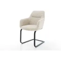 DELIFE Freischwinger Pejo-Flex Cord Beige Freischwinger flach Schwarz Taschenfederkern