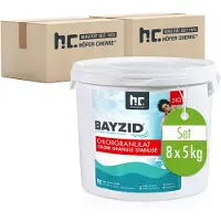 Höfer Chemie 8x5 kg BAYZID Chlorgranulat für Pools mit Aktivchlor zur Poolwasser Desinfektion
