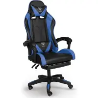 Trisens Chefsessel Stuhl Home Office Chair Racing Bürostuhl Sportsitz Büro Stuhl,Farbe:Schwarz / Blau