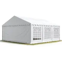 TOOLPORT Partyzelt Festzelt 6x6 m Garten-Pavillon PVC Plane 700 N in weiß Wasserdicht
