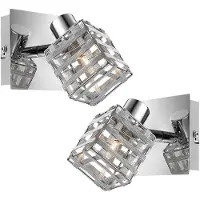 Etc-shop 2x Wandlampe, Aluminiumgeflecht, Spot beweglich, H 12,5 cm