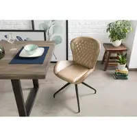 MASSIVMOEBEL24.DE MASSIVMOEBEL24 Stuhl Echtleder 61x52x86 beige IRON LABEL #612