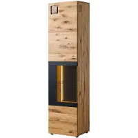 MASSIVMOEBEL24.DE MASSIVMOEBEL24 Vitrine Wildeiche 50x43,5x204 natur geölt/lackiert KITZBÜHEL #103