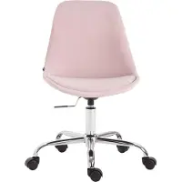 CLP Bürostuhl Toulouse Samt Höhenverstellbarer, drehbare und mit Leichtlaufrollen | Farbe pink
