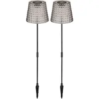 Globo 2er Set LED Solarlampe, Erdspieß, Kunststoff rauch, H 60 cm