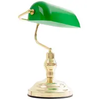 Etc-shop Bankerlampe, Glasschirm, grün, H 36 cm
