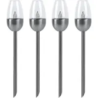 Etc-shop 4x LED Außenleuchte, Solarlampe, Metall, schwarz, H 38 cm