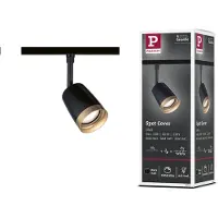 Paulmann URail Schienenspot COVER, schwarz/gold, Ø 7 cm GU10 dimmbar, schwarz, für Wohn- / Esszimmer, Metall, Modern